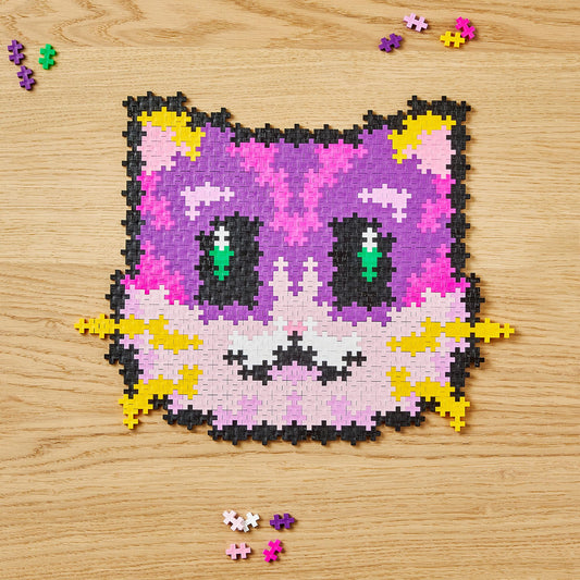 Plus Plus Puzzle by Number 500-piece kitten display-ready mosaic using numbered colors