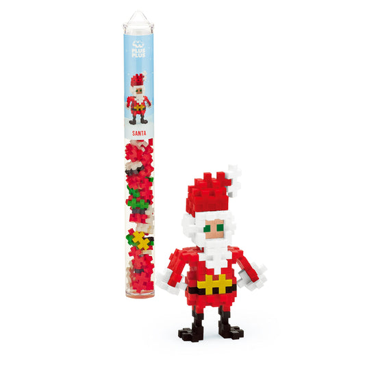 PLUS PLUS Santa Claus mini maker tube in festive colors for 3D build.