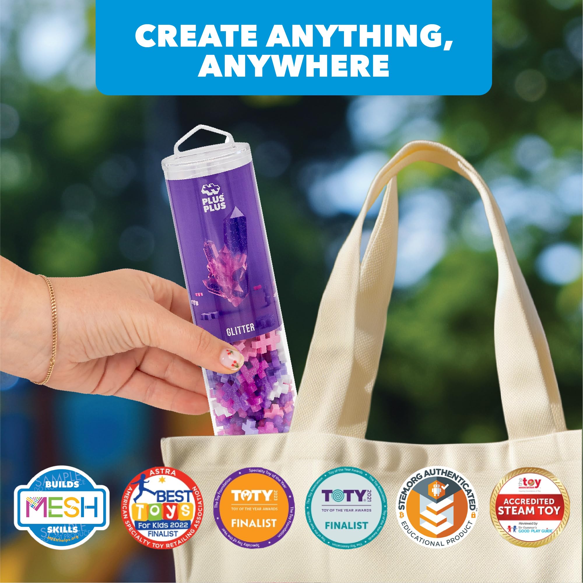 PLUS PLUS travel-friendly design supports learning anywhere, from car rides to cafe tables.