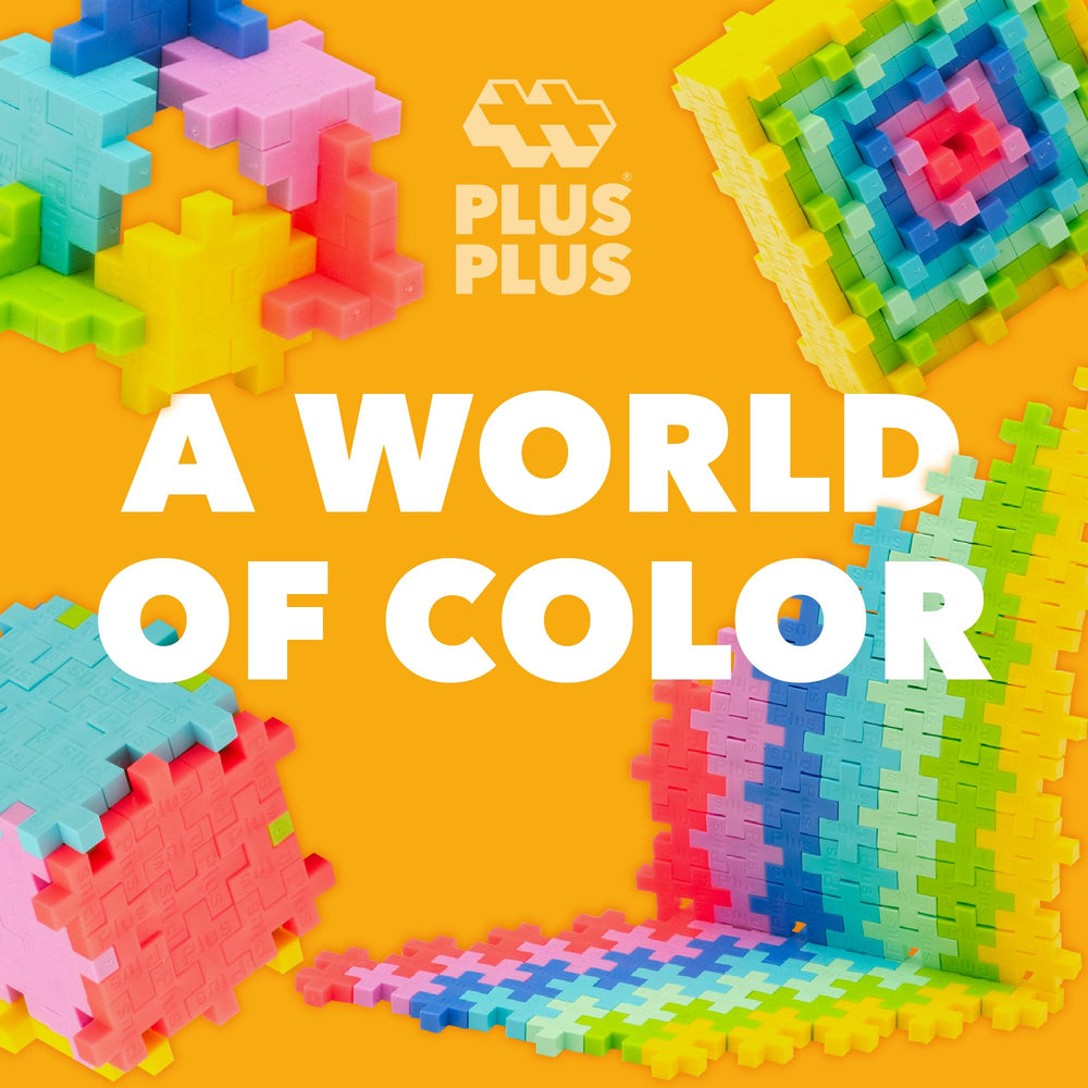 PLUS PLUS travel-friendly tube enables on-the-go creative building during car trips.