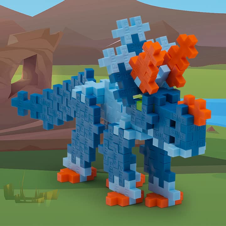 Plus Plus Triceratops 3D figure construction builds fine motor skills and imagination