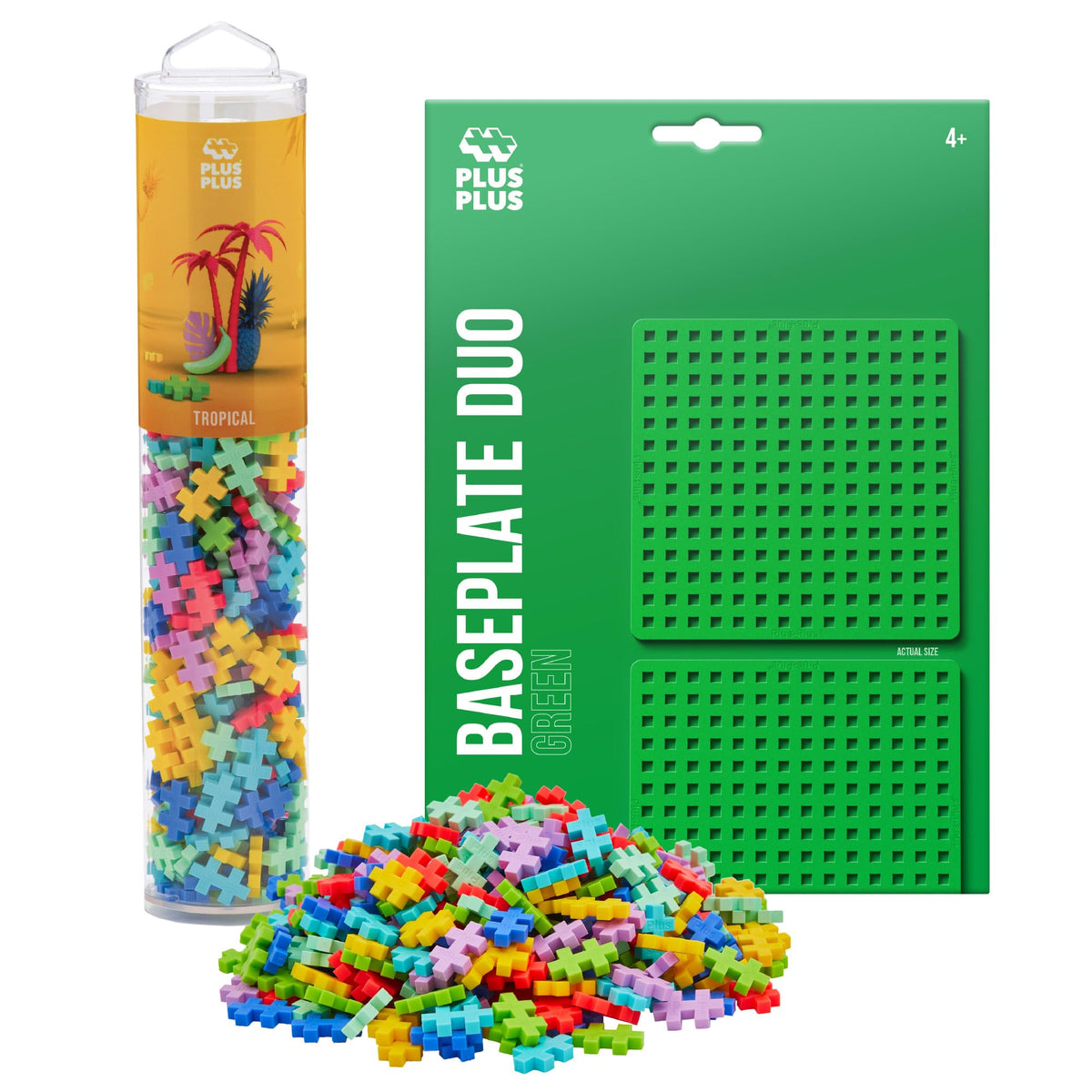 PLUS PLUS tropical mix tube enables portable creative play on the go.