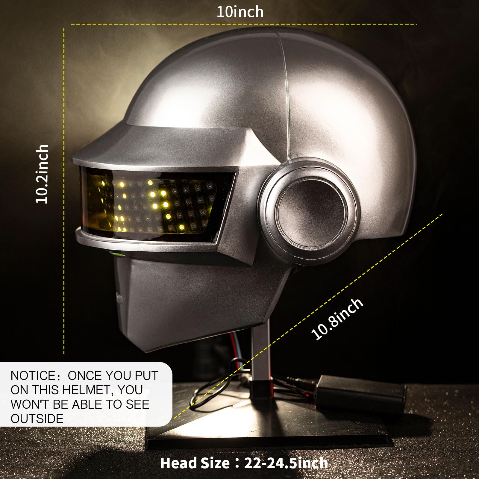 Pluscraft Deluxe Punk Helmet top view highlighting head size fit for adults