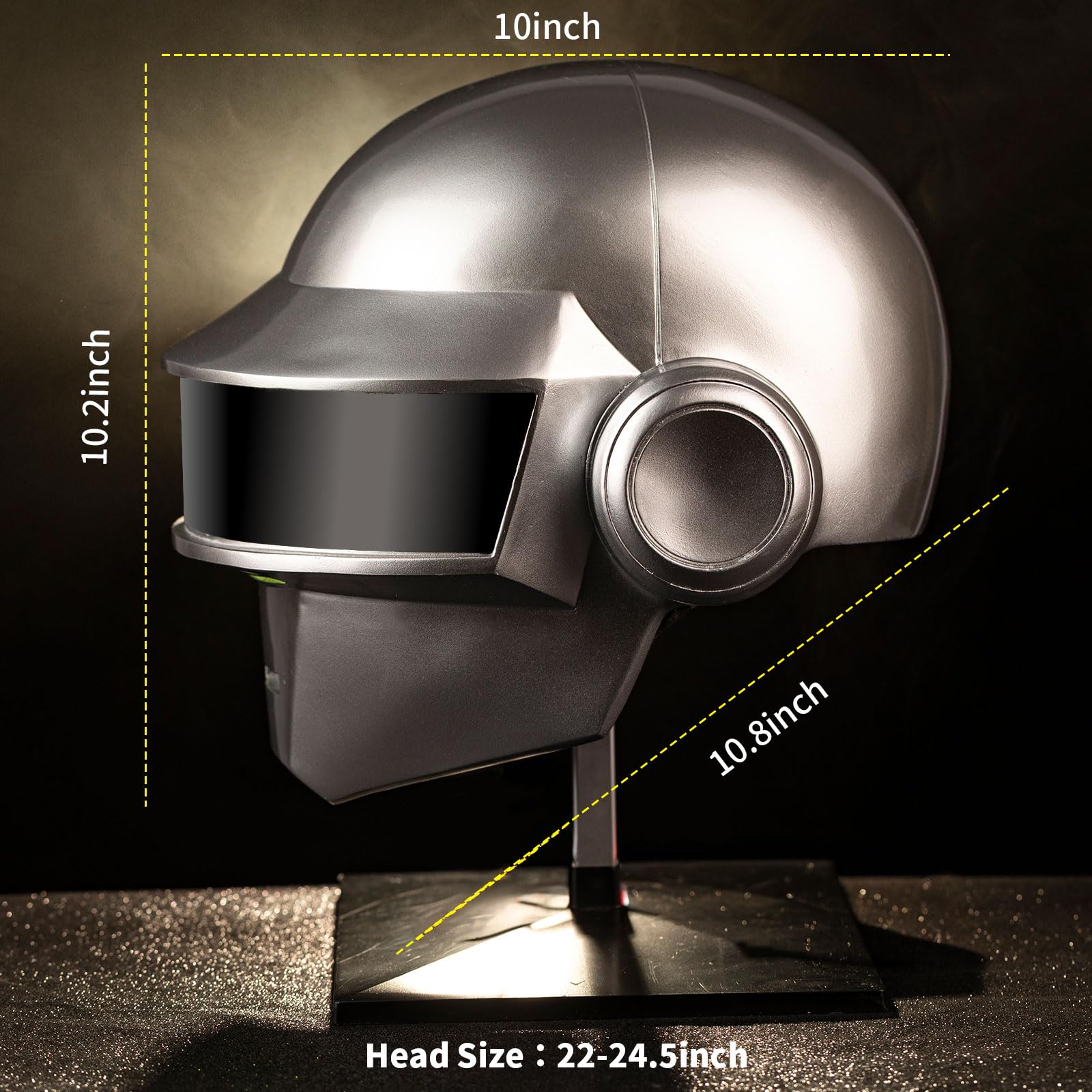 Pluscraft Deluxe Thomas Guy helmet, close-up detail, highlights handcrafted resin and PVC realism.