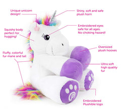 PLUSHIBLE Poppy unicorn close-up fur highlights ultra-soft texture for hugs.
