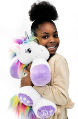PLUSHIBLE Poppy unicorn stitching and durability for long-lasting companionship.
