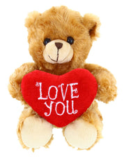 Plushland Mocha Heart Bear with embroidered heart detail for a loving message.