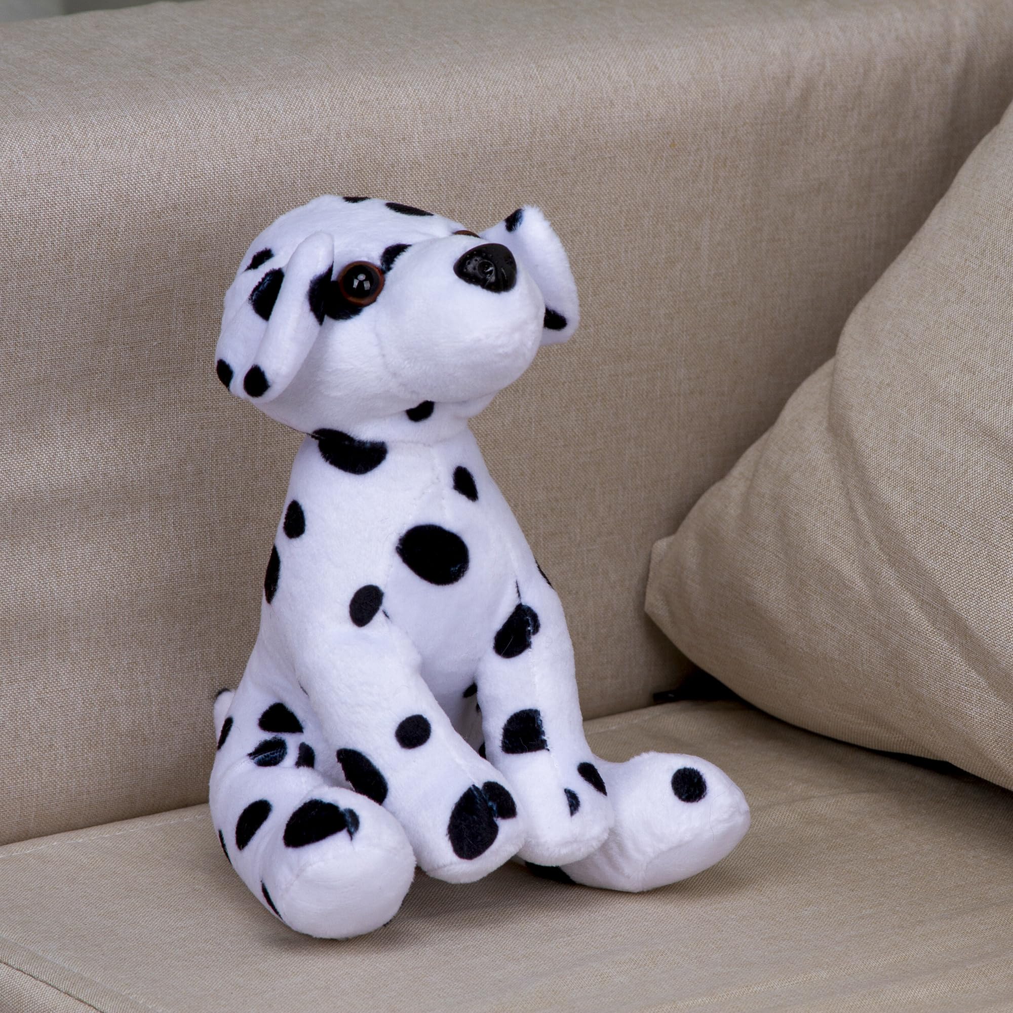 Close-up of soft fabric and detailed Dalmatian markings