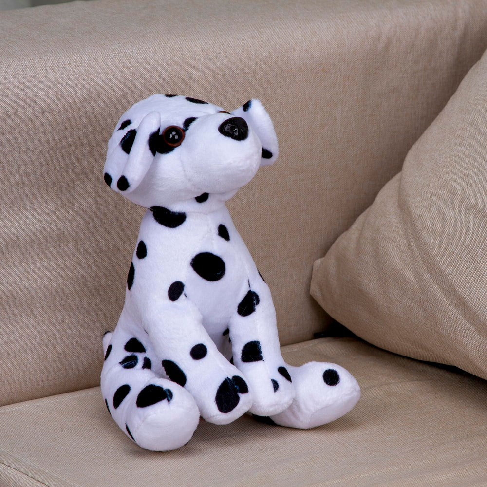Close-up of soft fabric and detailed Dalmatian markings