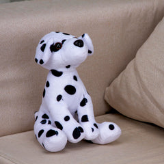Close-up of soft fabric and detailed Dalmatian markings