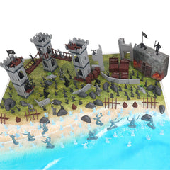 Plustopoy blue pirates mini-soldiers support team battles and creative scenarios.