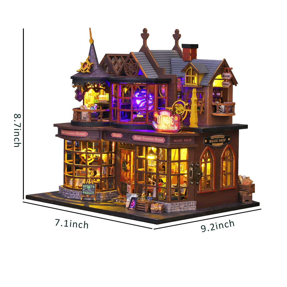 Plustopoy book nook miniature display for cozy shelf decor.