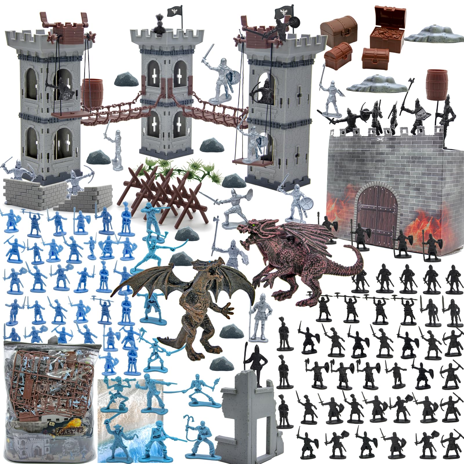 Plustopoy medieval castle toy set fuels imaginative play and storytelling.