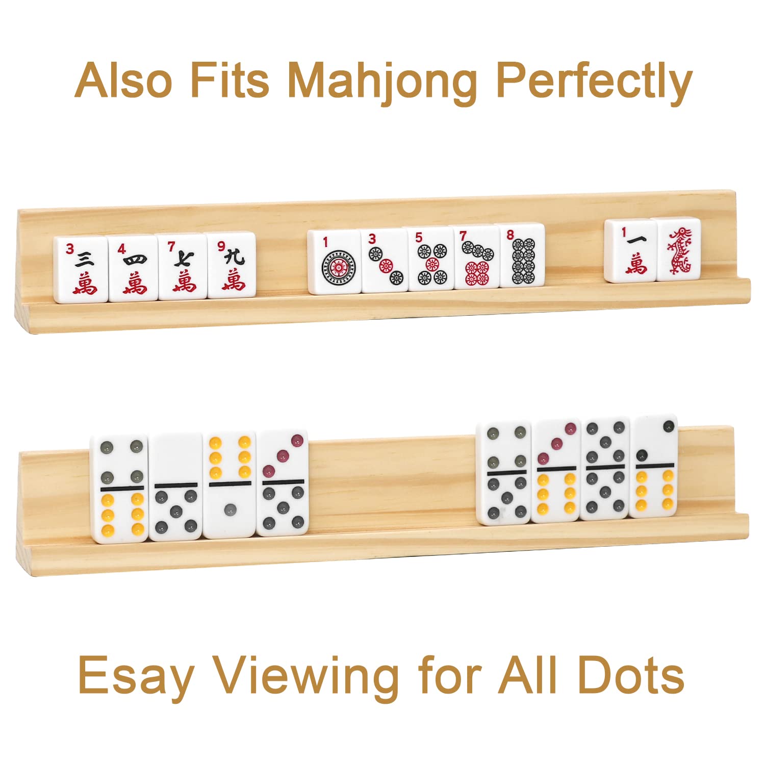 Plusvivo wooden domino trays highlighting sturdy pine construction