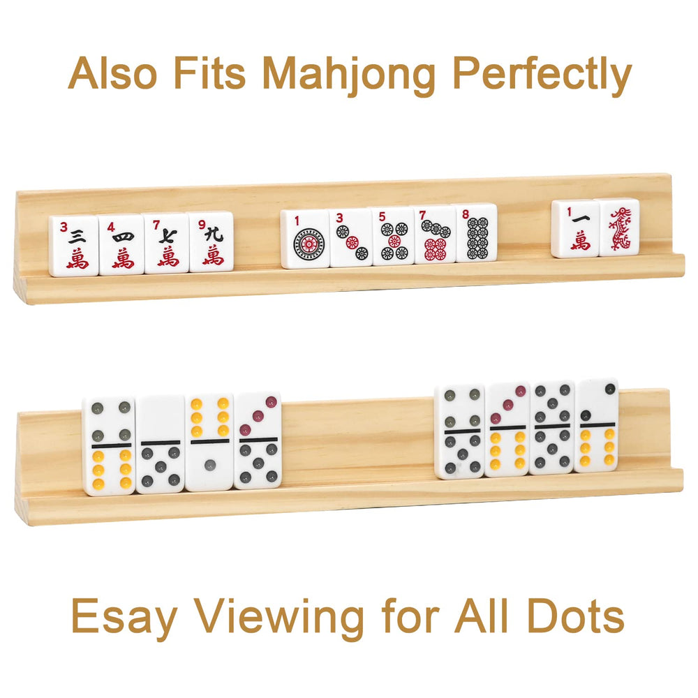 Plusvivo wooden domino trays highlighting sturdy pine construction
