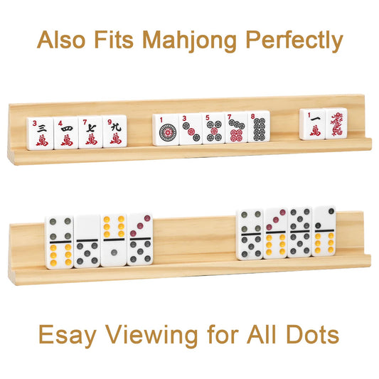 Plusvivo wooden domino trays highlighting sturdy pine construction