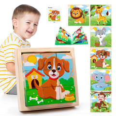 PlusYARD elephant block puzzle for kids promotes fine motor skills