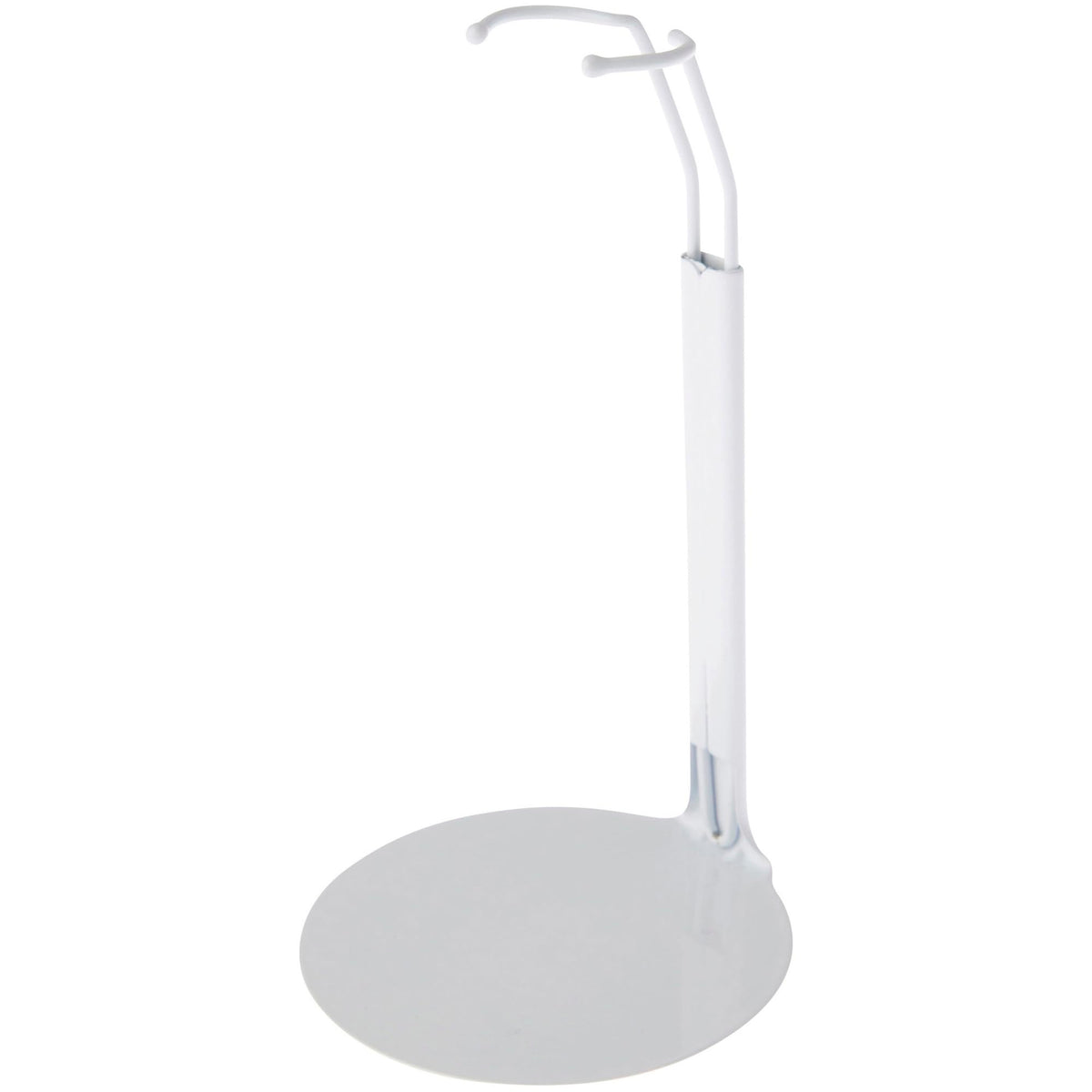 Plymor DSP-5125W white adjustable doll stand in full view for 10–12 inch dolls