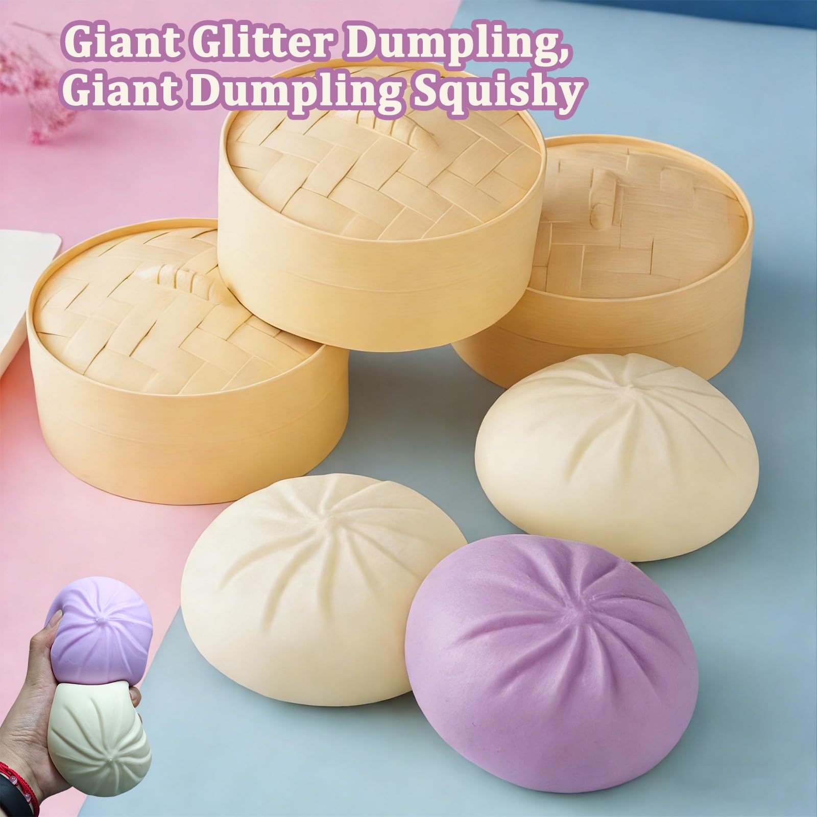 PMDYBY purple dumpling close-up highlighting soft folds for satisfying squeezes