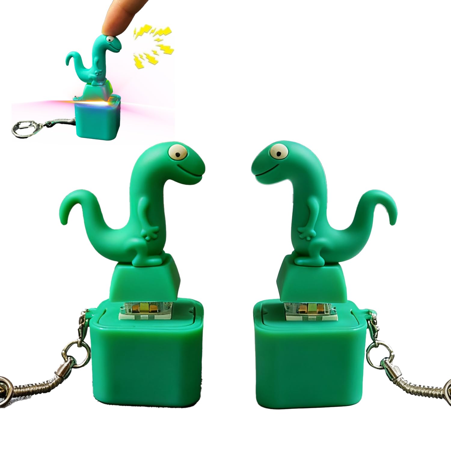 PMDYBY Lizard keychain with colorful lights and sound for portable stress relief.