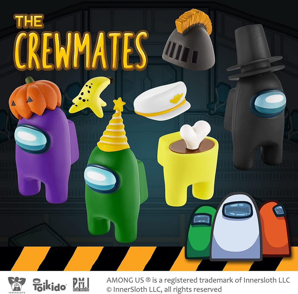 P.M.I. Among Us crewmate with knighted hat enhances costume variety.