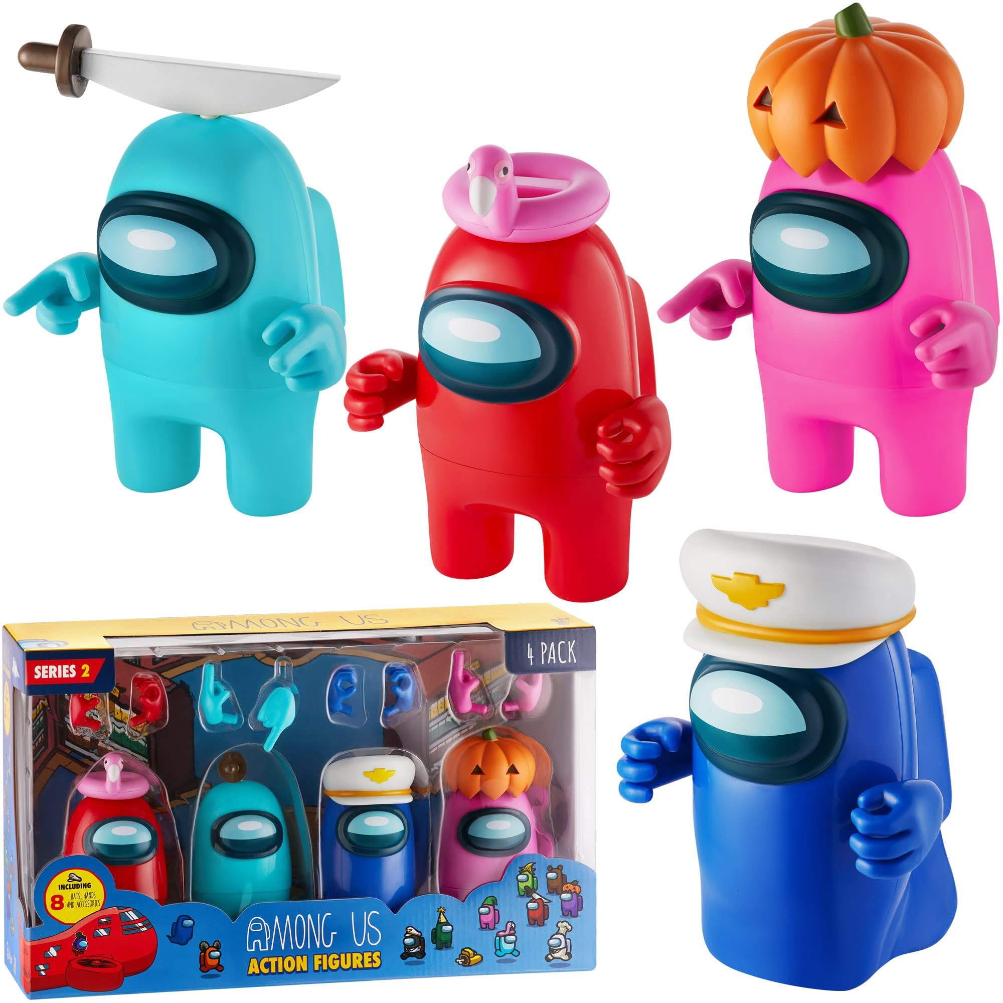 P.M.I. Among Us cyan crewmate with chop-chop hat for mix-and-match fun