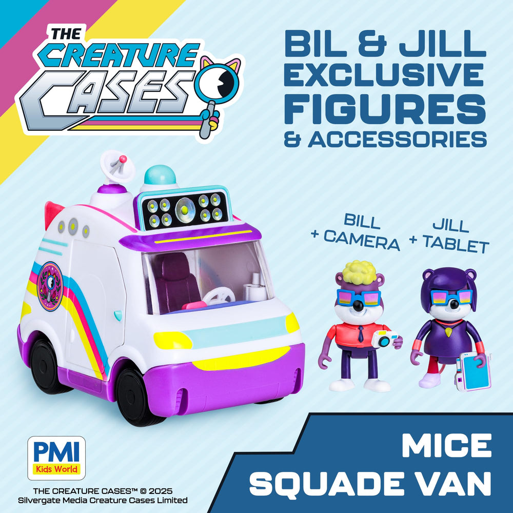 P.M.I. Creature Cases Mice Squad Van wheels in motion for fast chase adventures