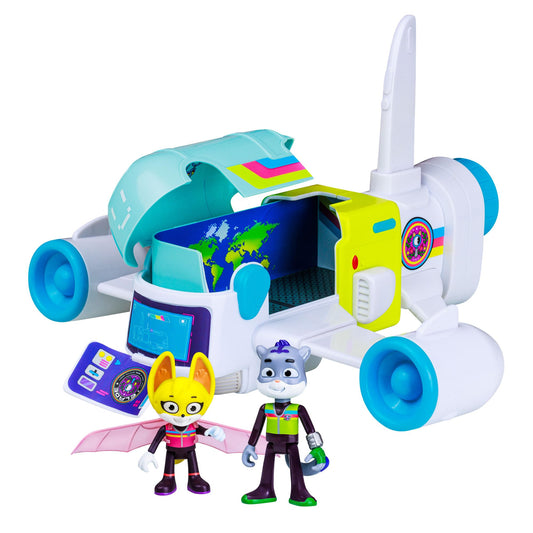 P.M.I. Creature Cases R.O.N. jet playset front view sparks aerial adventure for 3-inch figures.