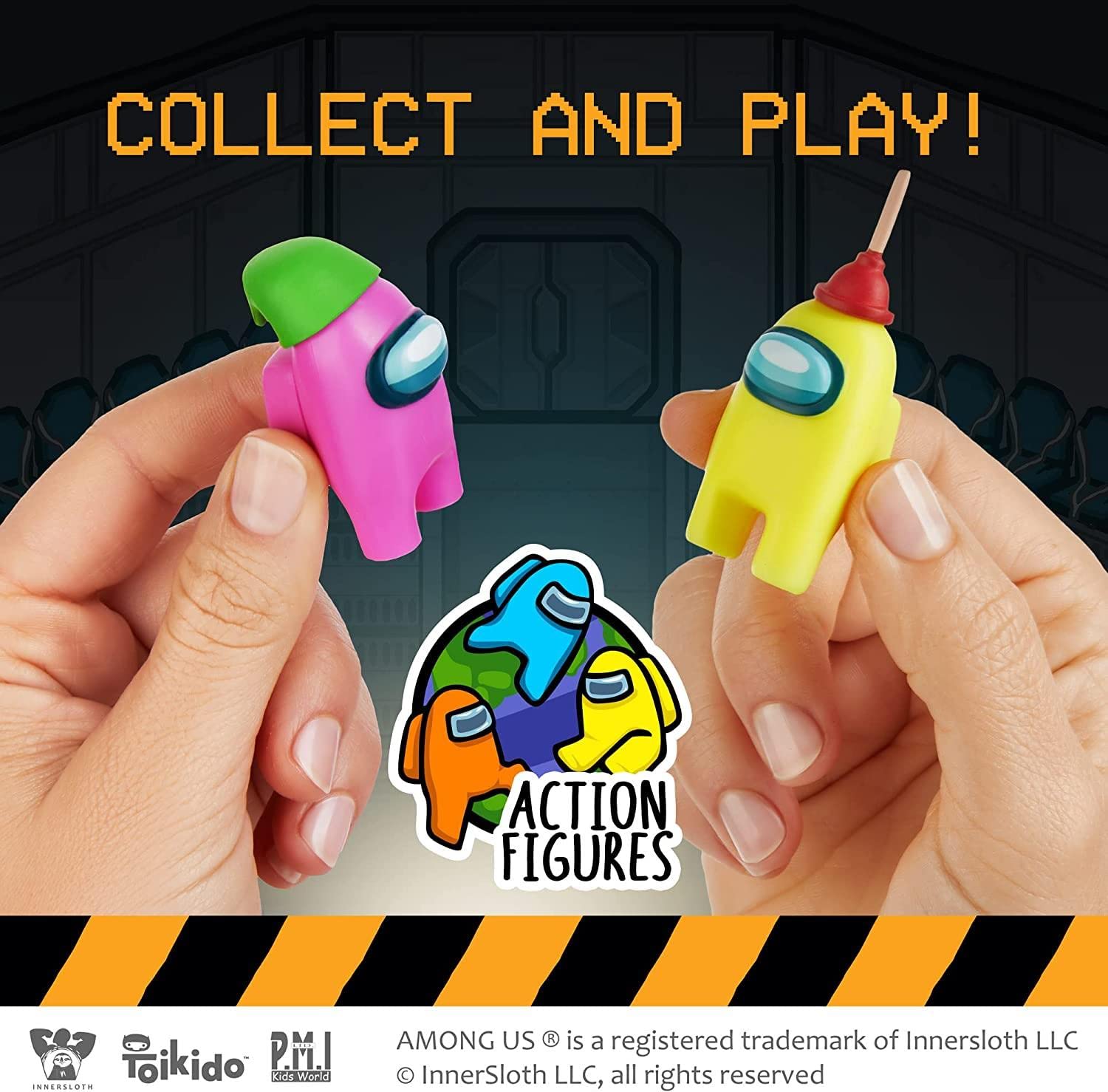 P.M.I. Crewmate party decor toy set supports imaginative play and themed events.
