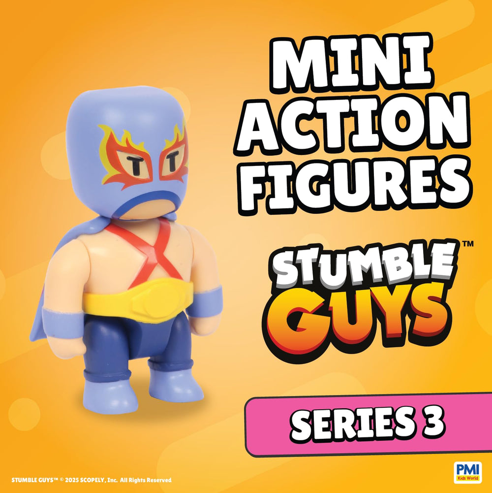 P.M.I. Stumble Guys Series 3 12-pack side view ideal for collection display.