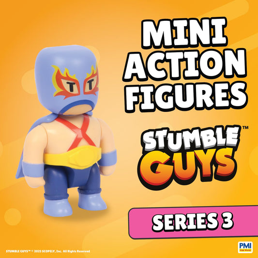 P.M.I. Stumble Guys Series 3 12-pack side view ideal for collection display.