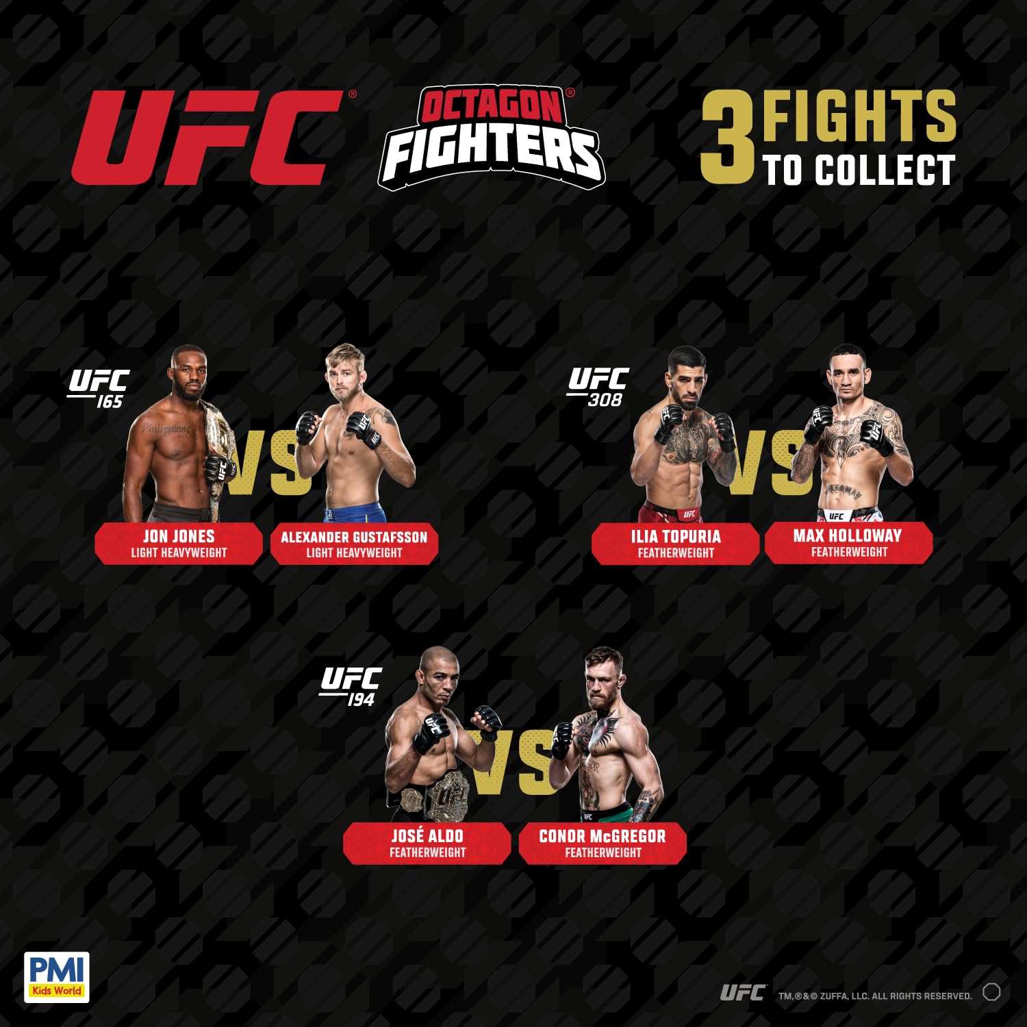 P.M.I. UFC figure pair: McGregor vs Aldo, ideal for display