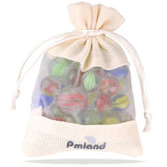 PMLAND cats eyes glass marbles set for sling shot play, durable and colorful.
