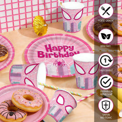 Pnuocax pink spider cups offer mess-free beverage service.