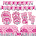 Pnuocax pink spider plates 9-inch for easy party serving.