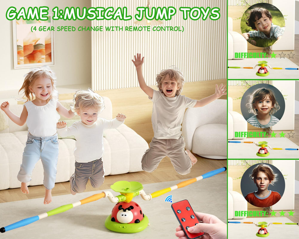 Pobaiyi 5 in 1 jump toy rocket launcher with foot stomp for energetic launches.