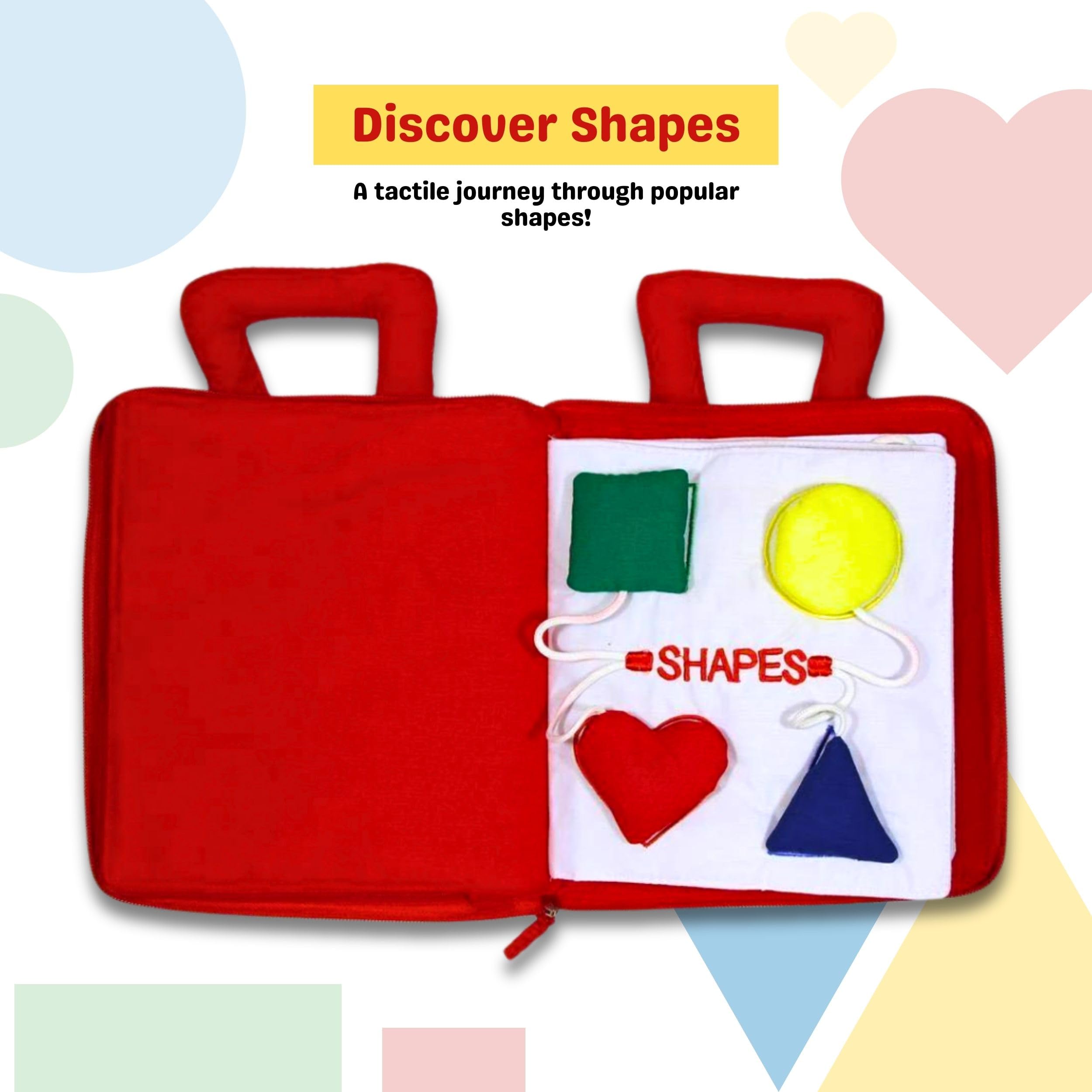 Pockets of Learning My Quiet Book laces and ties page improves hand eye coordination.