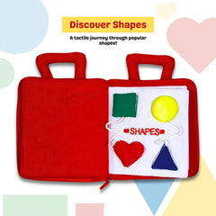 Pockets of Learning My Quiet Book laces and ties page improves hand eye coordination.