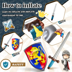 Poen inflatable shield in action, ideal for games and photo ops.