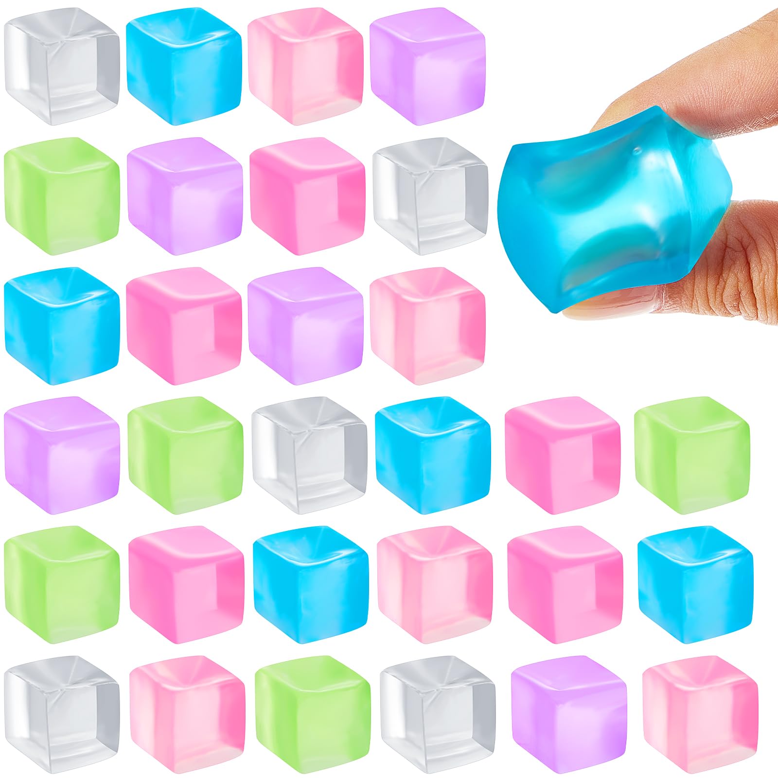 Poen cube stress ball in vivid colors for desk focus and tactile relief.