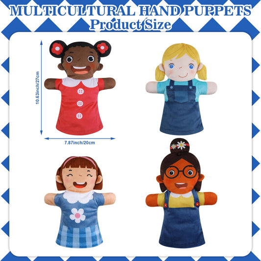 Poen hand puppets open-mouth design enabling expressive dialogue.