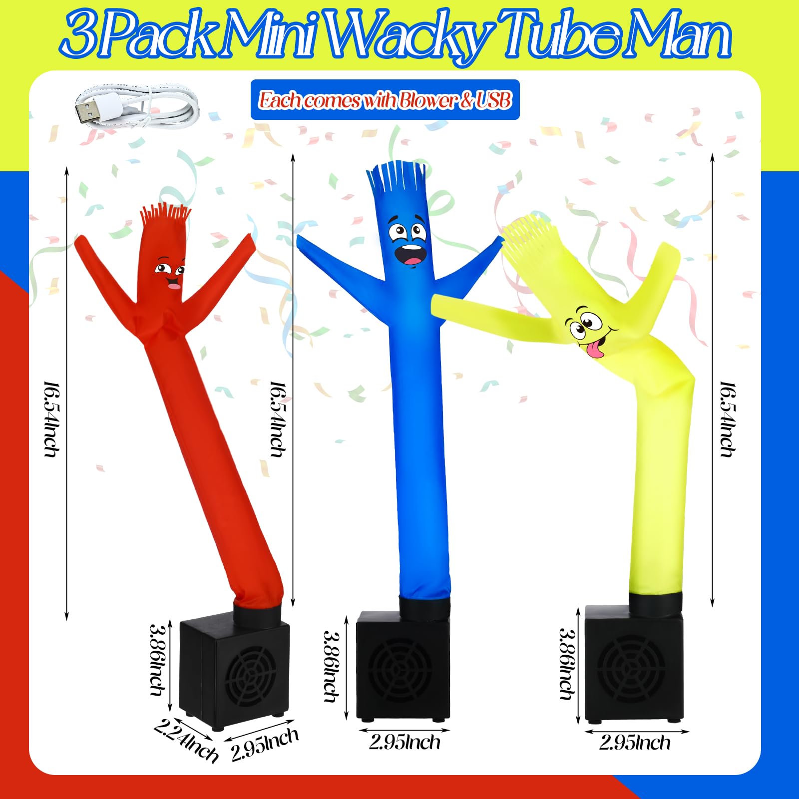 Poen blue variant mini inflatable tube man brightens meetings and breaks.