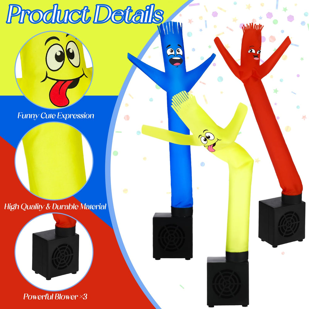Poen pink variant mini inflatable tube man adds playful energy to work.