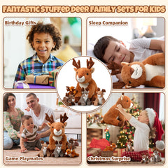 Poen plush deer belly zipper enables imaginative play and easy re-stuffing for kids