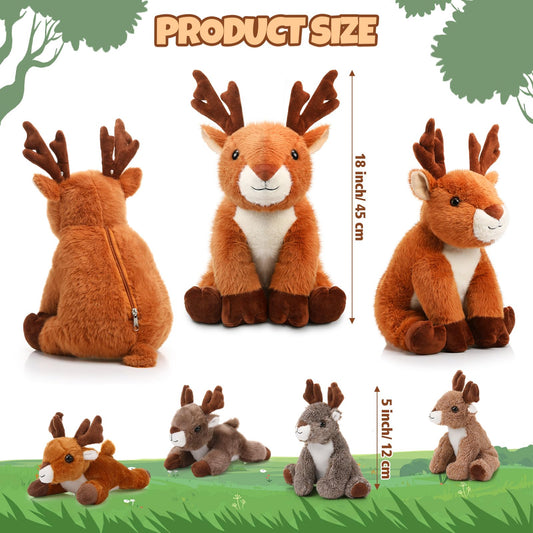 Poen plush deer fawn 12cm in vibrant colors for imaginative woodland play