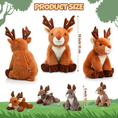 Poen plush deer fawn 12cm in vibrant colors for imaginative woodland play