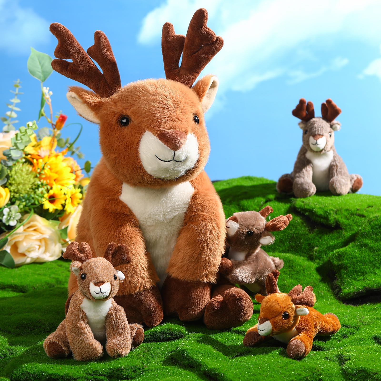 Poen plush deer fawn 12cm four-pack for sharing with friends