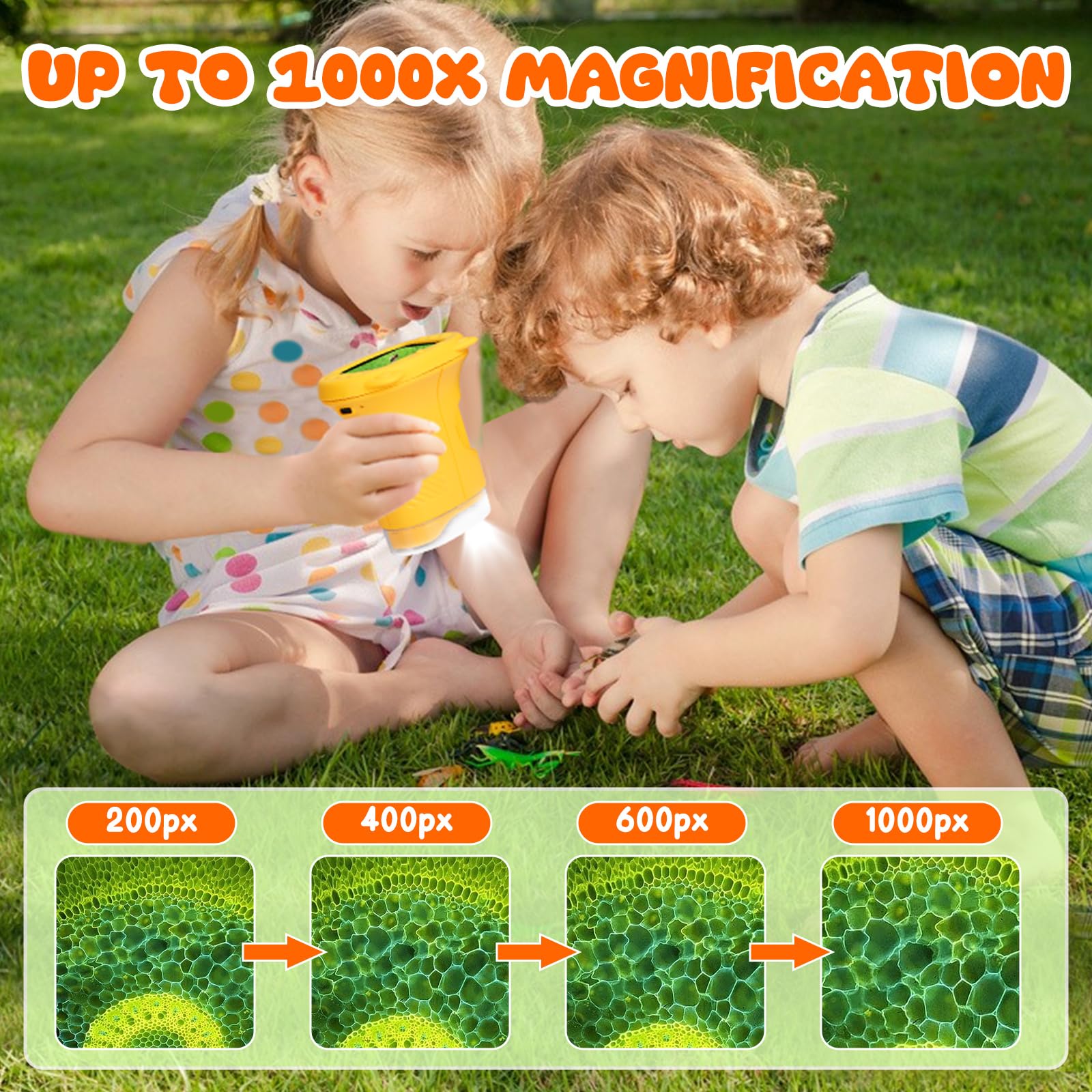 Pofaueo kids microscope with 2-4 inch display enables clear exploration