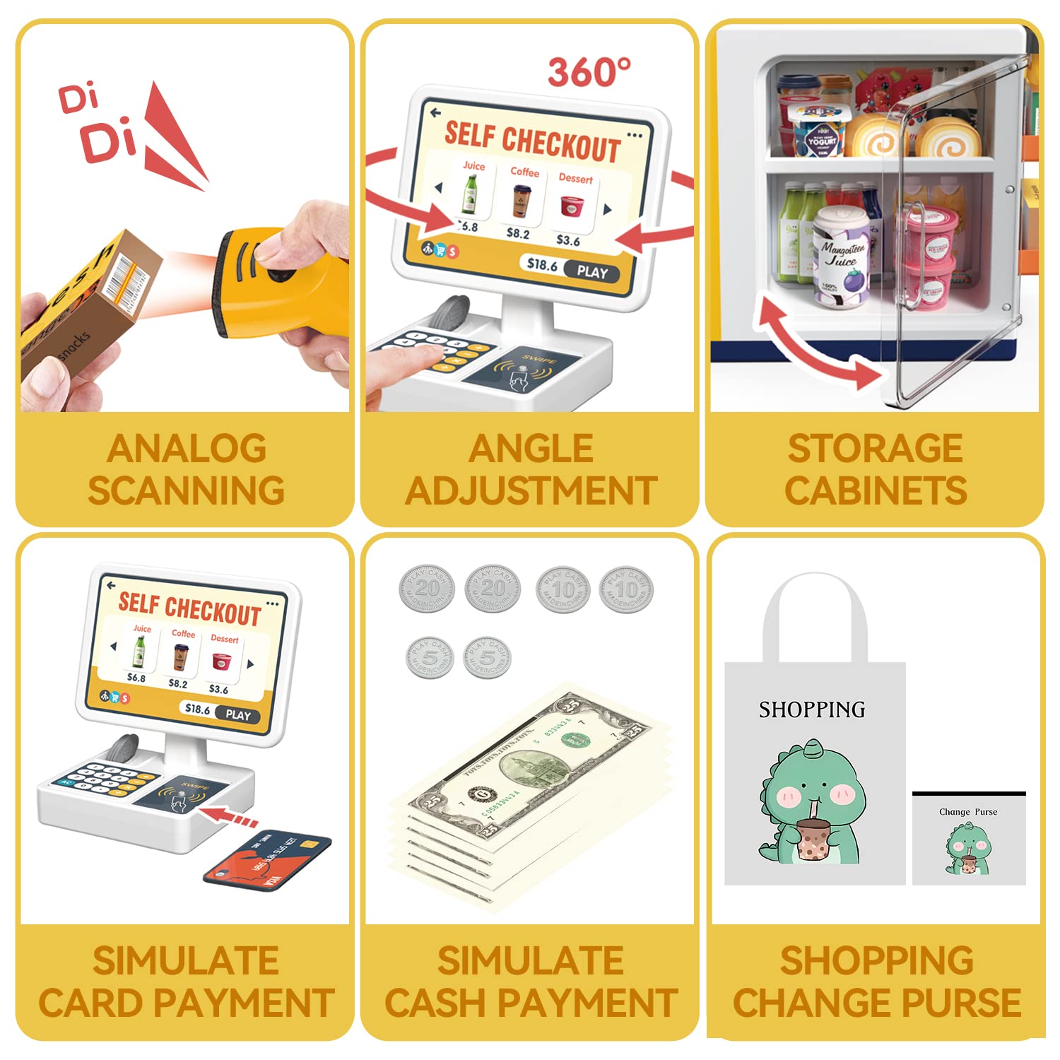 POFJOEQ cash register credit cards enables pretend transactions and budgeting