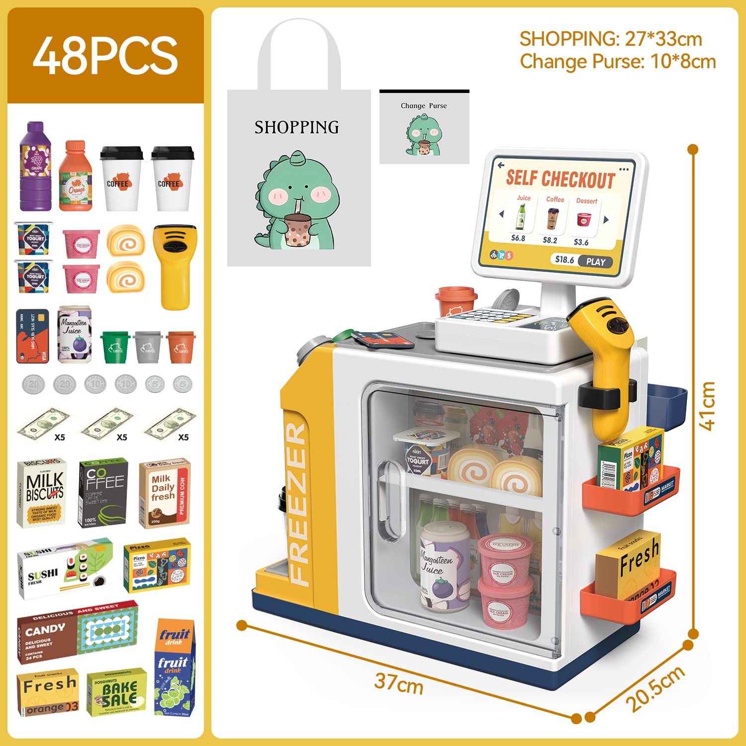 POFJOEQ cash register play money coins encourages counting and math practice